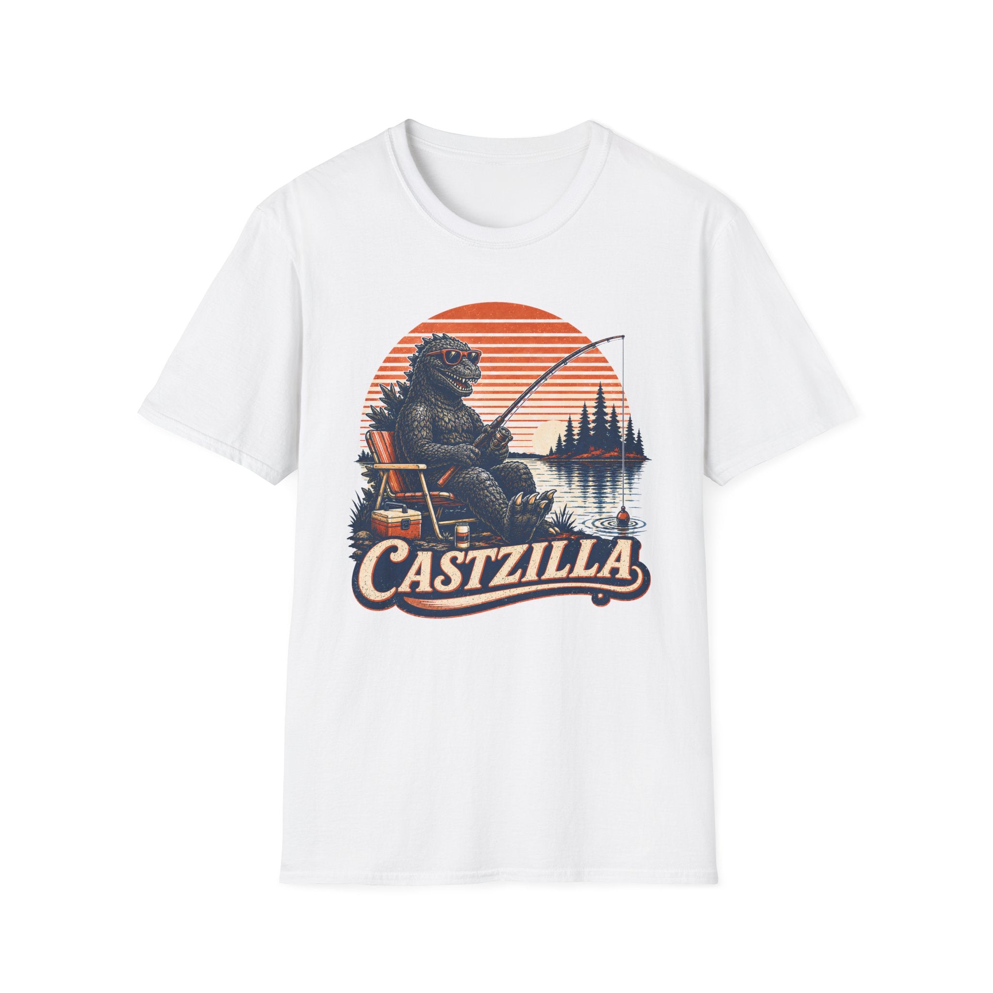 Castzilla Fishing T-Rex T-Shirt