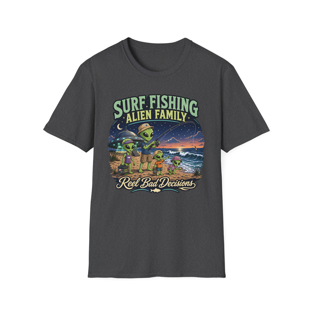 Surf Fishing Alien Family T-Shirt