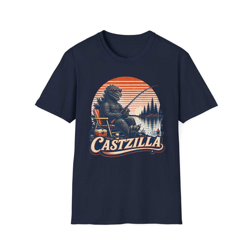 Castzilla Fishing T-Rex T-Shirt