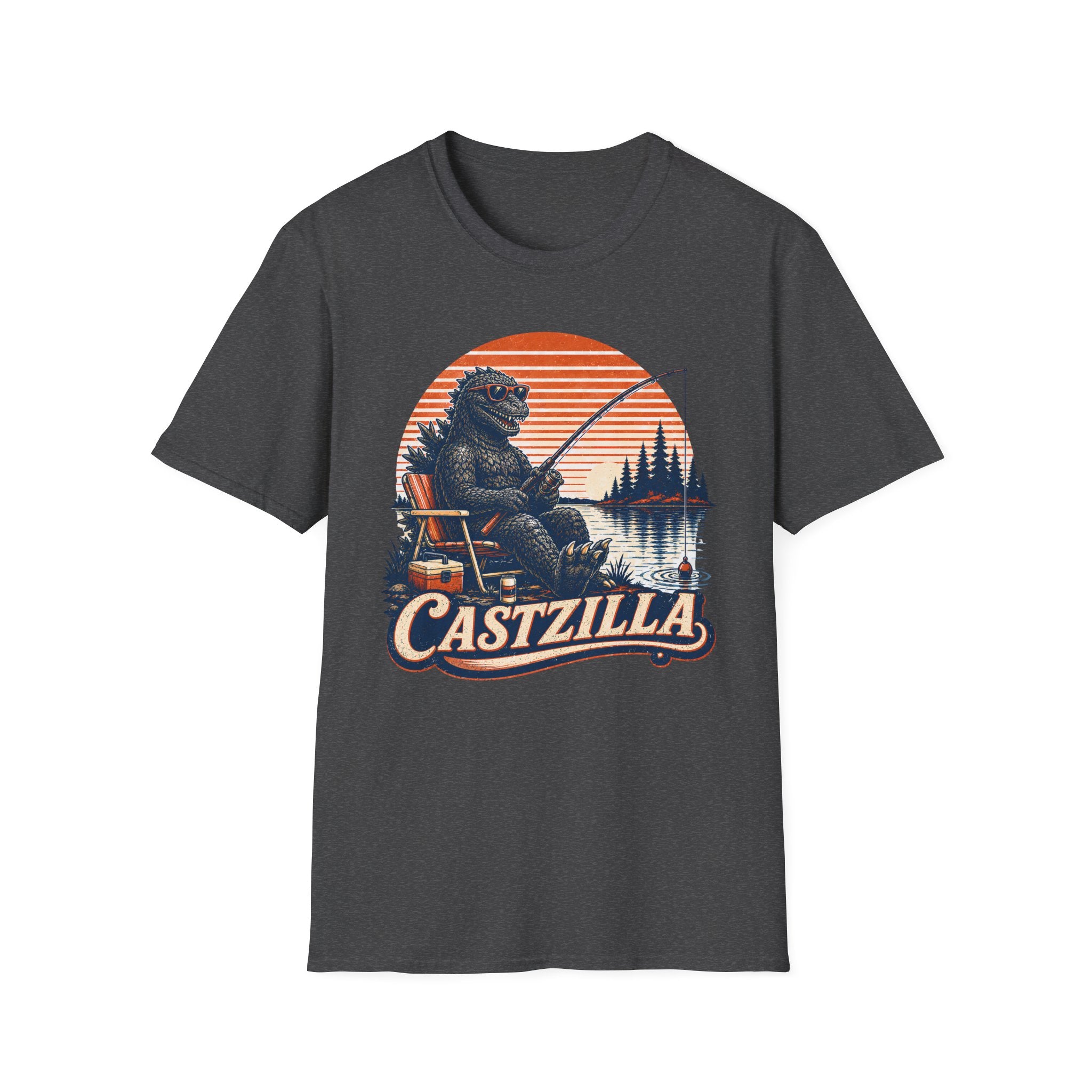 Castzilla Fishing T-Rex T-Shirt
