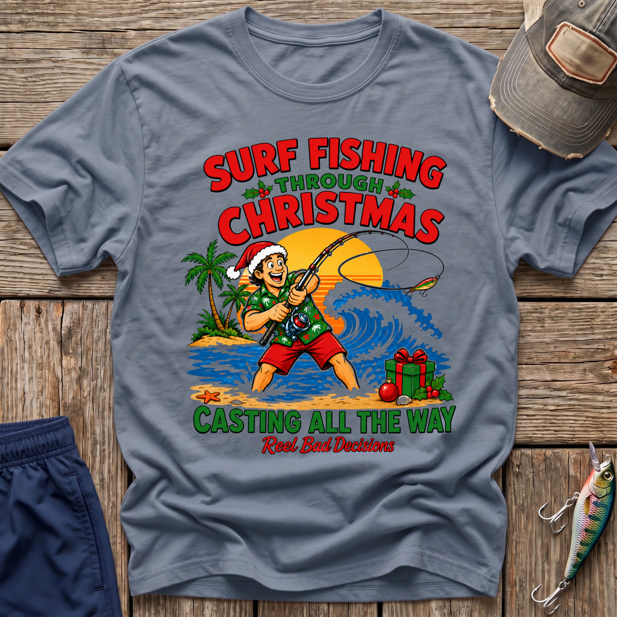 Christmas Fishing T-Shirt
