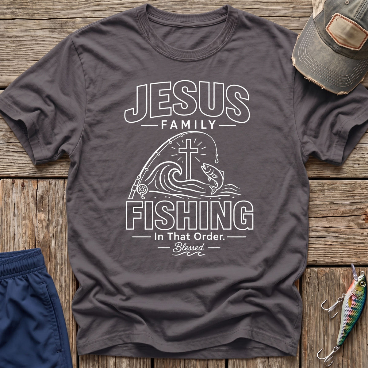 Jesus Family Fishing T-Shirt