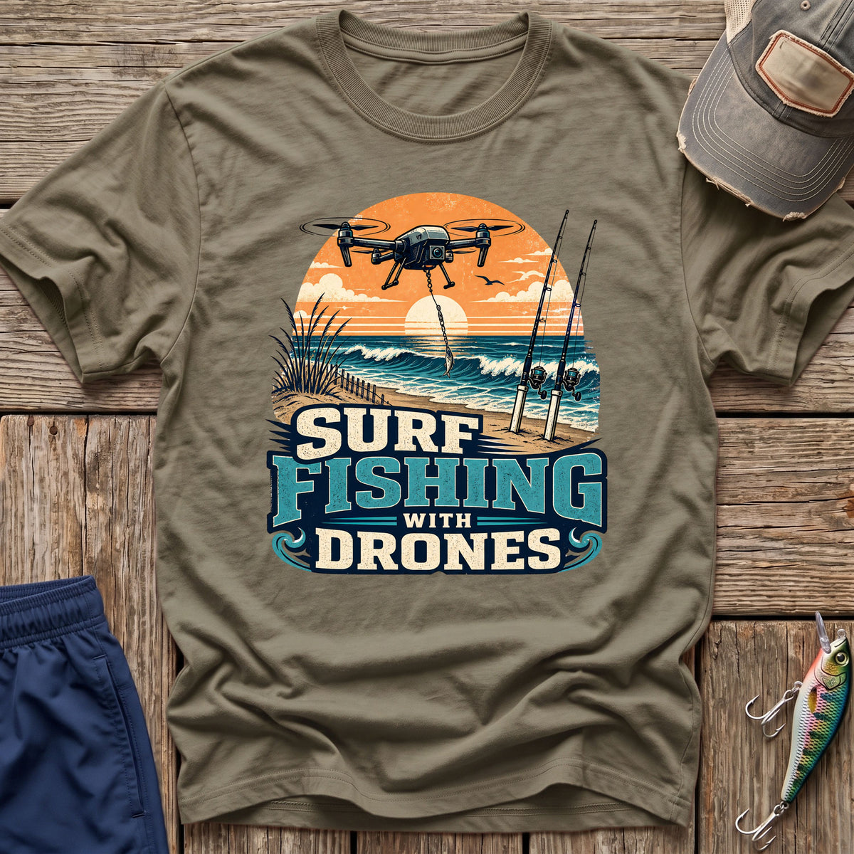 Drone Surf Fishing T-Shirt