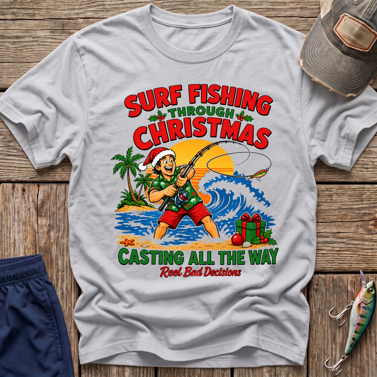 Christmas Fishing T-Shirt