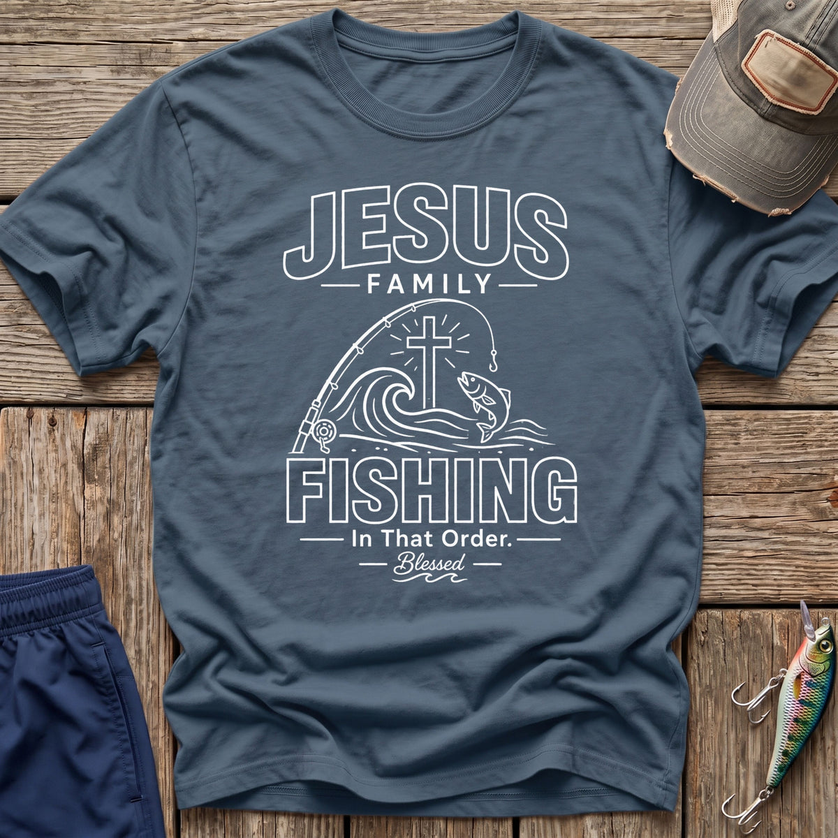 Jesus Family Fishing T-Shirt
