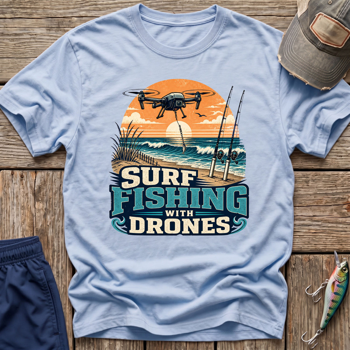 Drone Surf Fishing T-Shirt