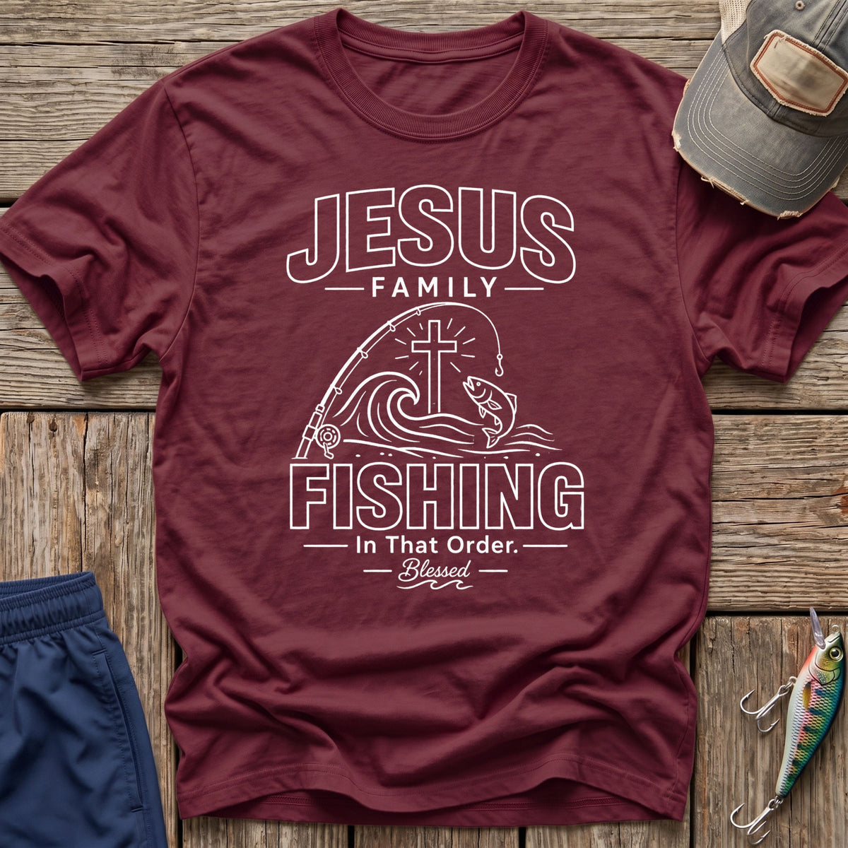 Jesus Family Fishing T-Shirt