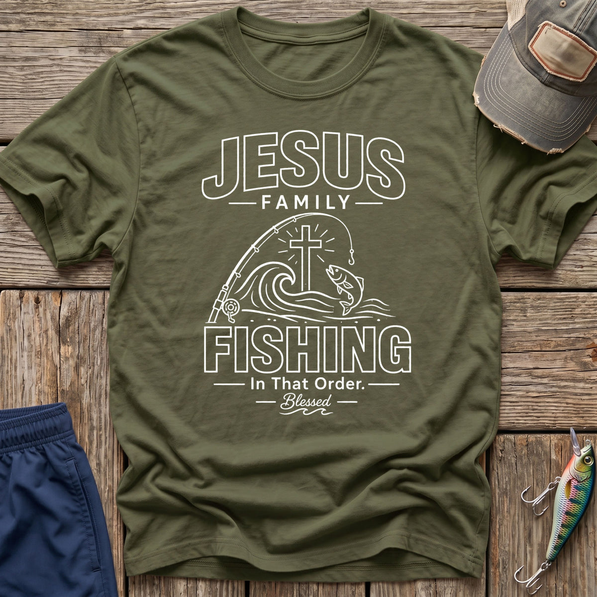 Jesus Family Fishing T-Shirt