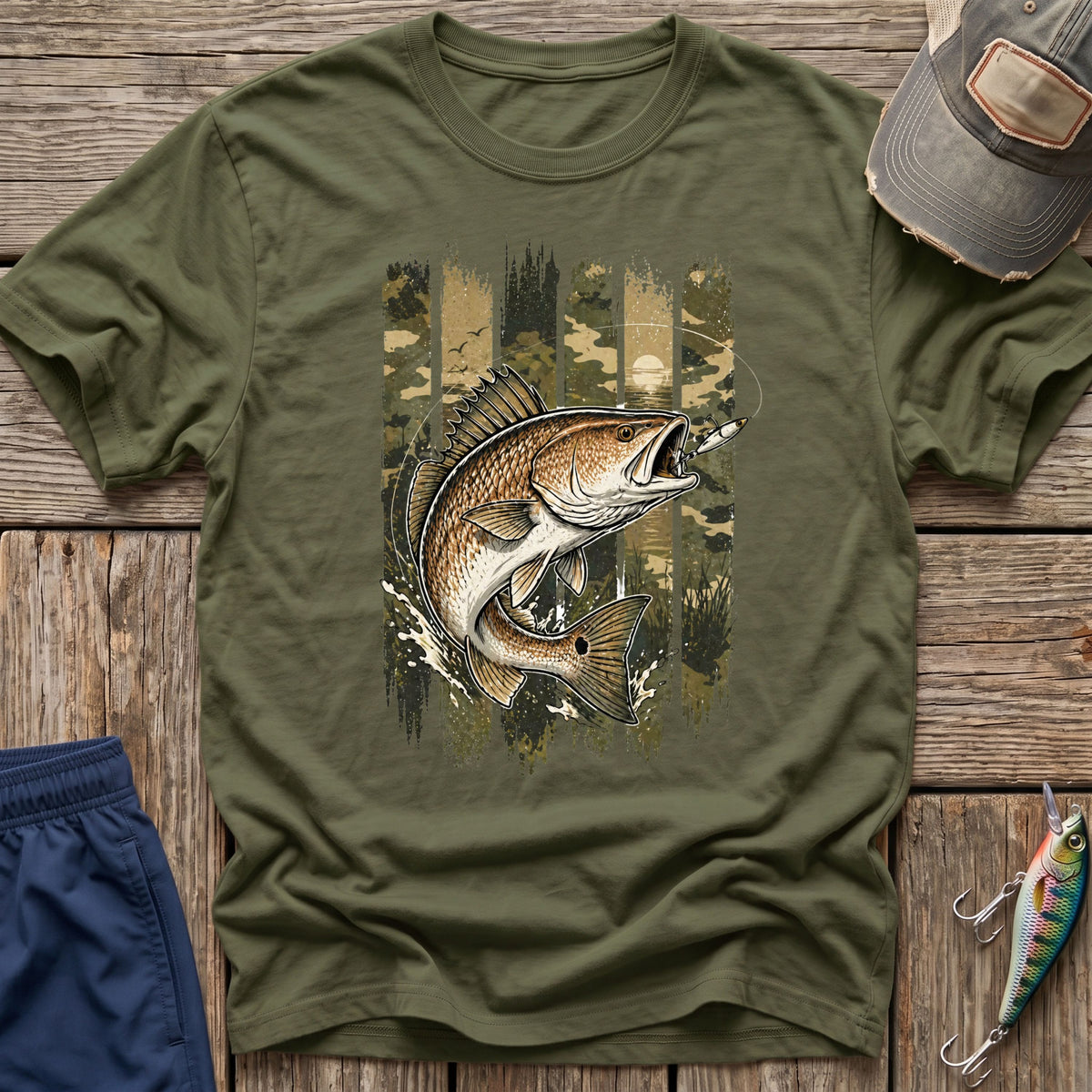 Camo Fishing T-Shirt