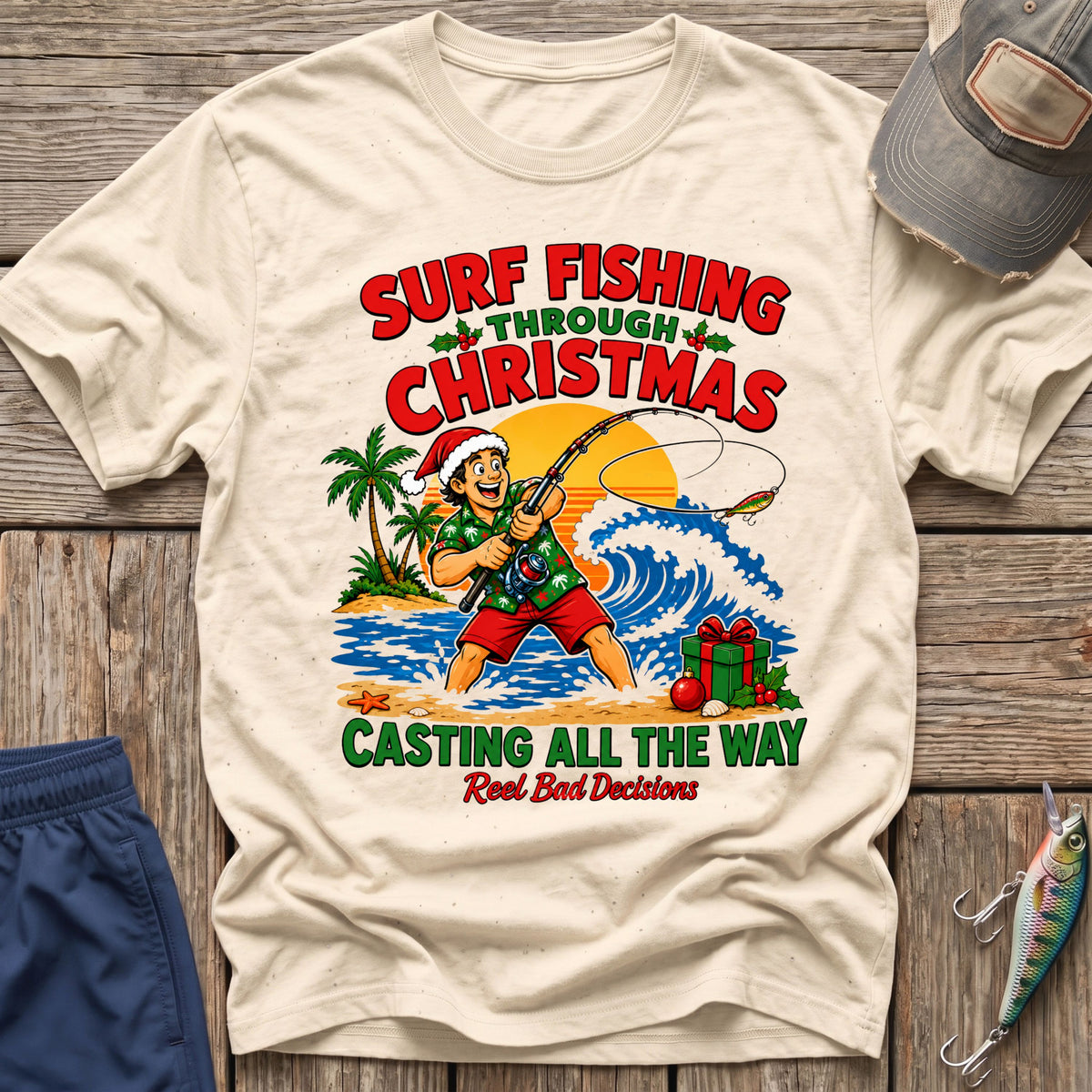 Christmas Fishing T-Shirt
