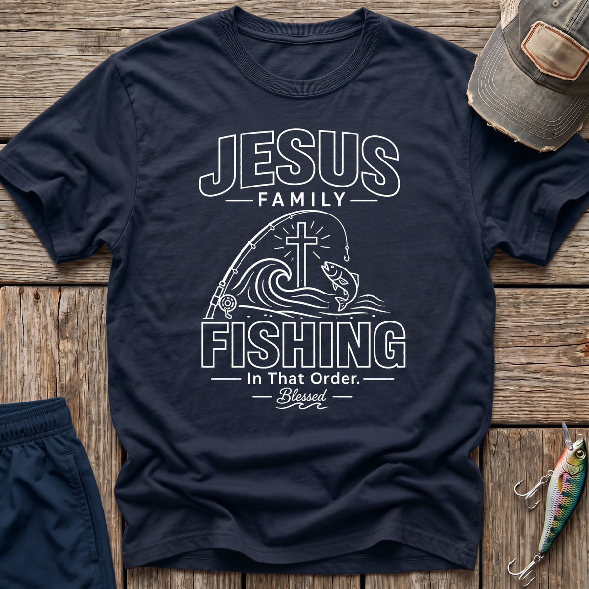 Jesus Family Fishing T-Shirt