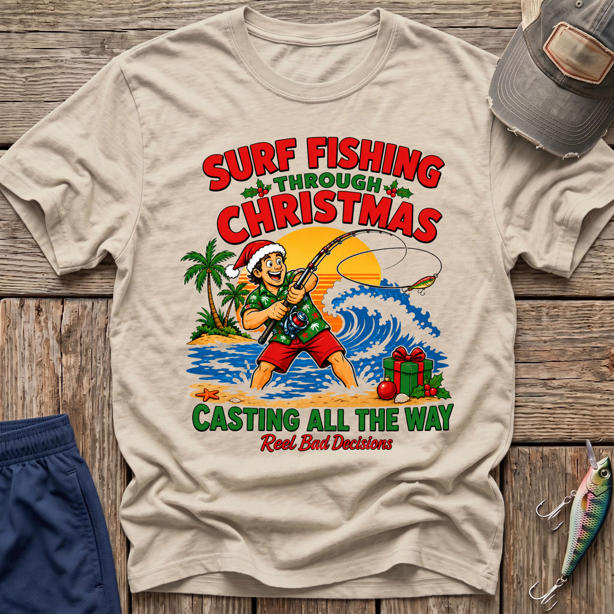 Christmas Fishing T-Shirt