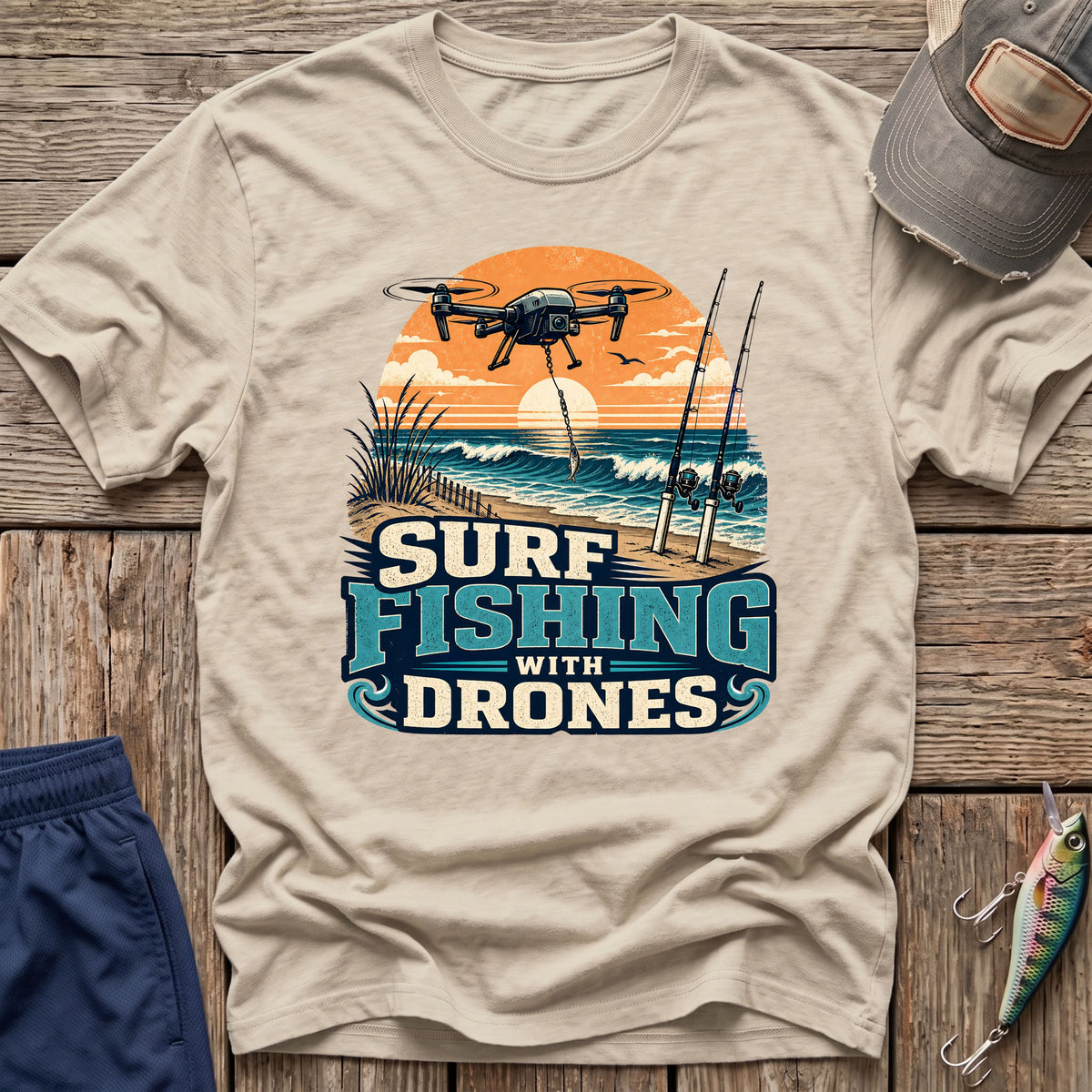 Drone Surf Fishing T-Shirt