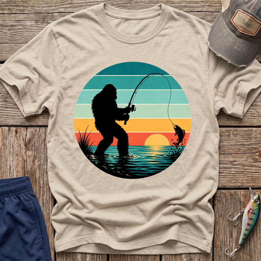 Bigfoot Fish On T-Shirt