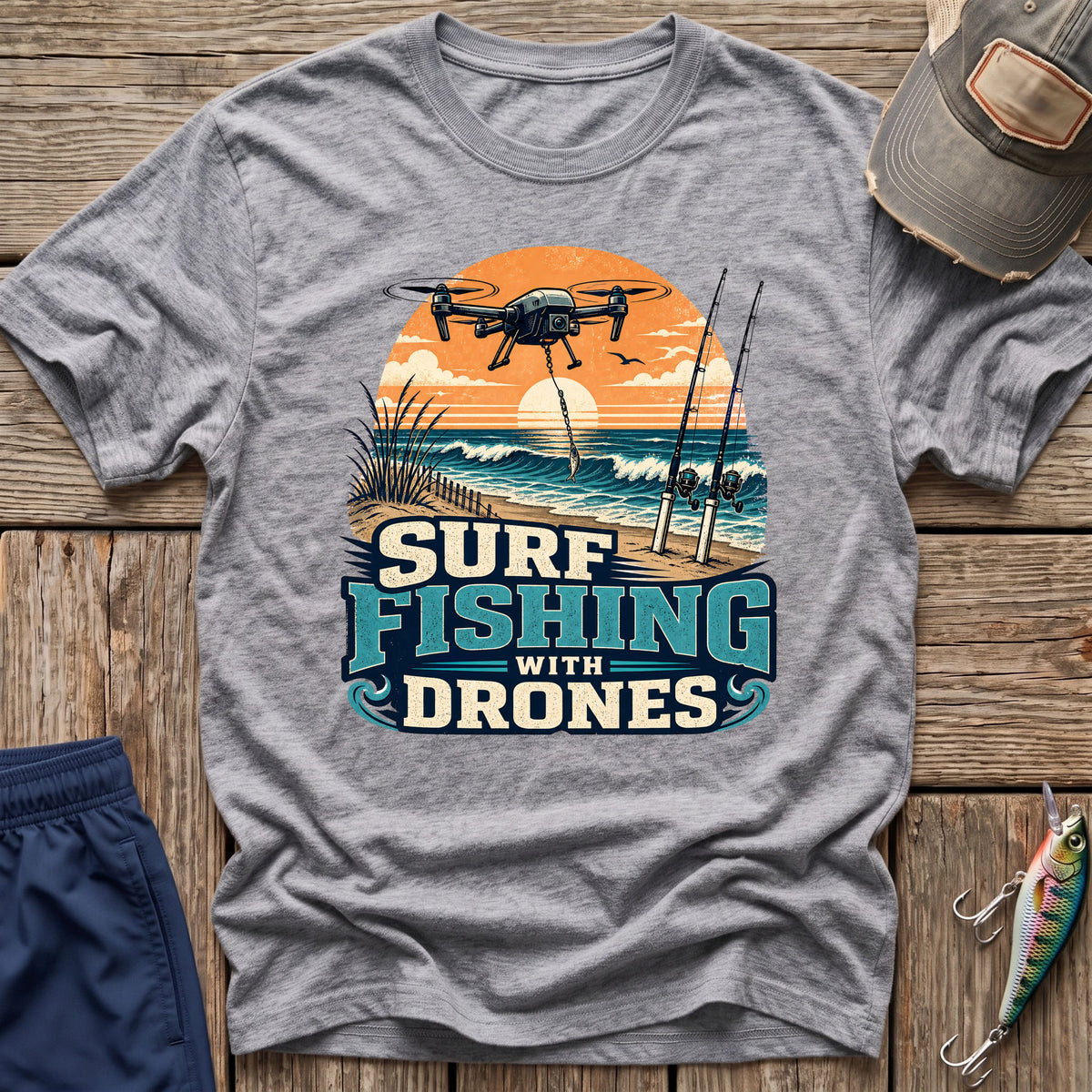 Drone Surf Fishing T-Shirt
