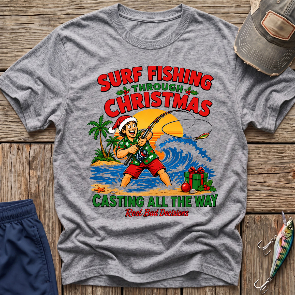 Christmas Fishing T-Shirt