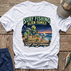 Surf Fishing Alien Family T-Shirt